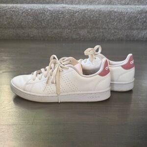 Adidas Women's White and Pink Casual Sneakers